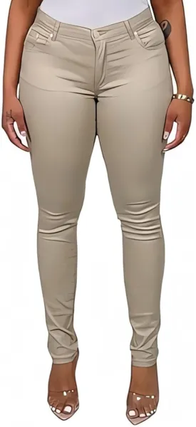 Access Junior Uniform Pants, 5-Pocket Design Skinny Pants for Women, Durable Cotton & Spandex Blend, Ideal for Work & School