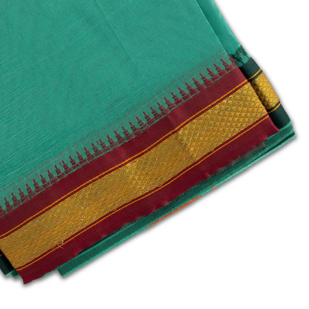 Angavastra - 4 Yards | Asha Pattu Kan Design Towel/ Kasavu Shawl for Men