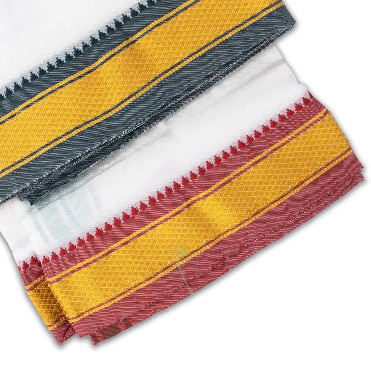 Angavastra - 4 Yards | Asha Pattu Kan Design Towel/ Kasavu Shawl for Men