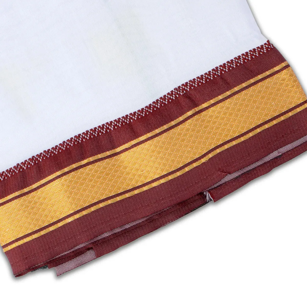 Angavastra - 4 Yards | Asha Pattu Kan Design Towel/ Kasavu Shawl for Men