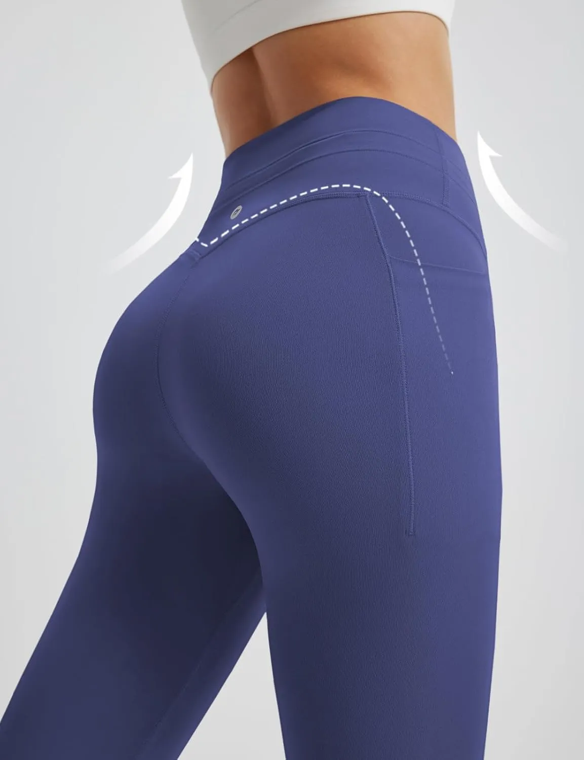 baleaf Women 8" Biker Shorts with Pockets, High Waisted Workout Short Tummy Control Yoga Gym Spandex Running Volleyball
