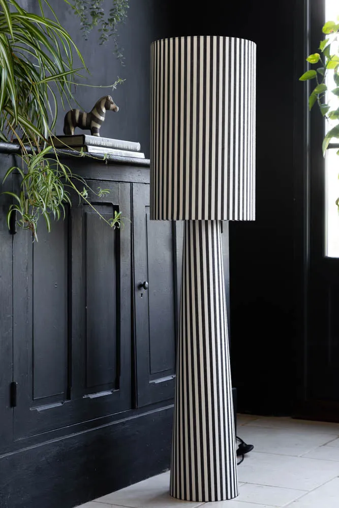 Black & White Stripe Floor Lamp