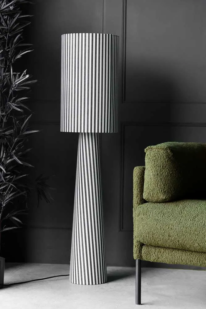 Black & White Stripe Floor Lamp