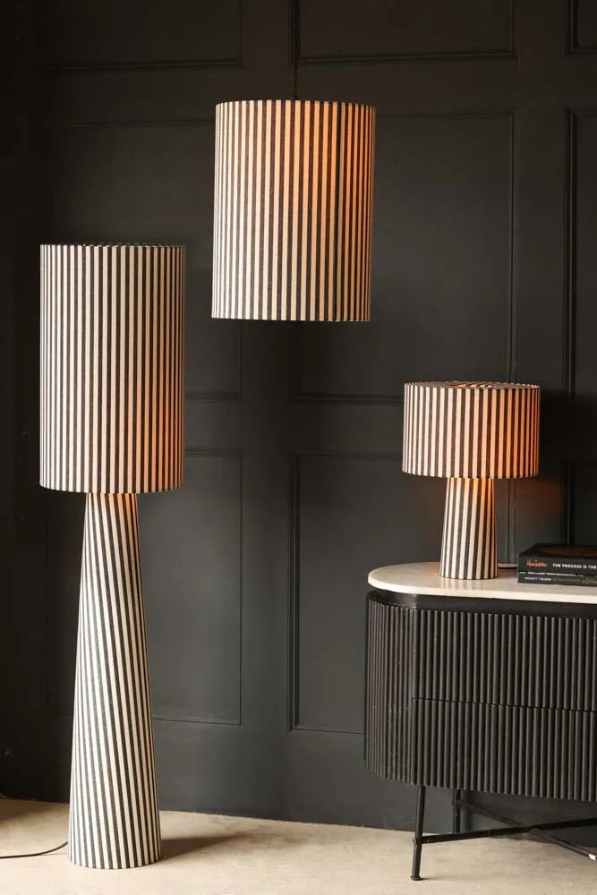 Black & White Stripe Floor Lamp