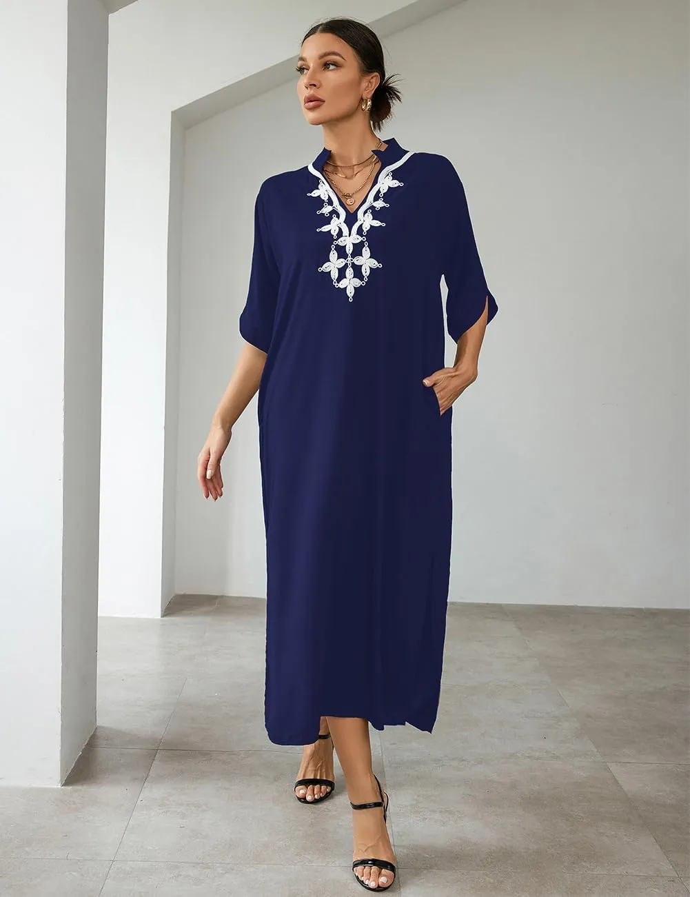 Bsubseach Kaftan Dresses for Women Bathing Suit Cover Ups Plus Size Caftan Beachwear