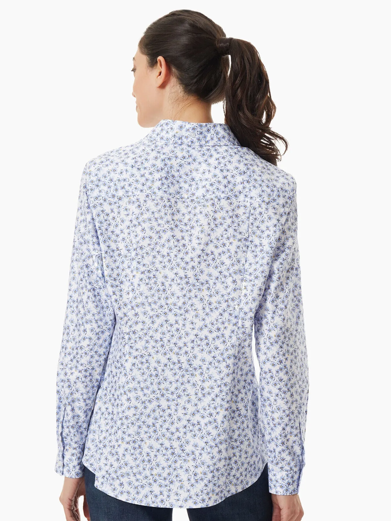 Floral Easy-Care Button-Up Shirt