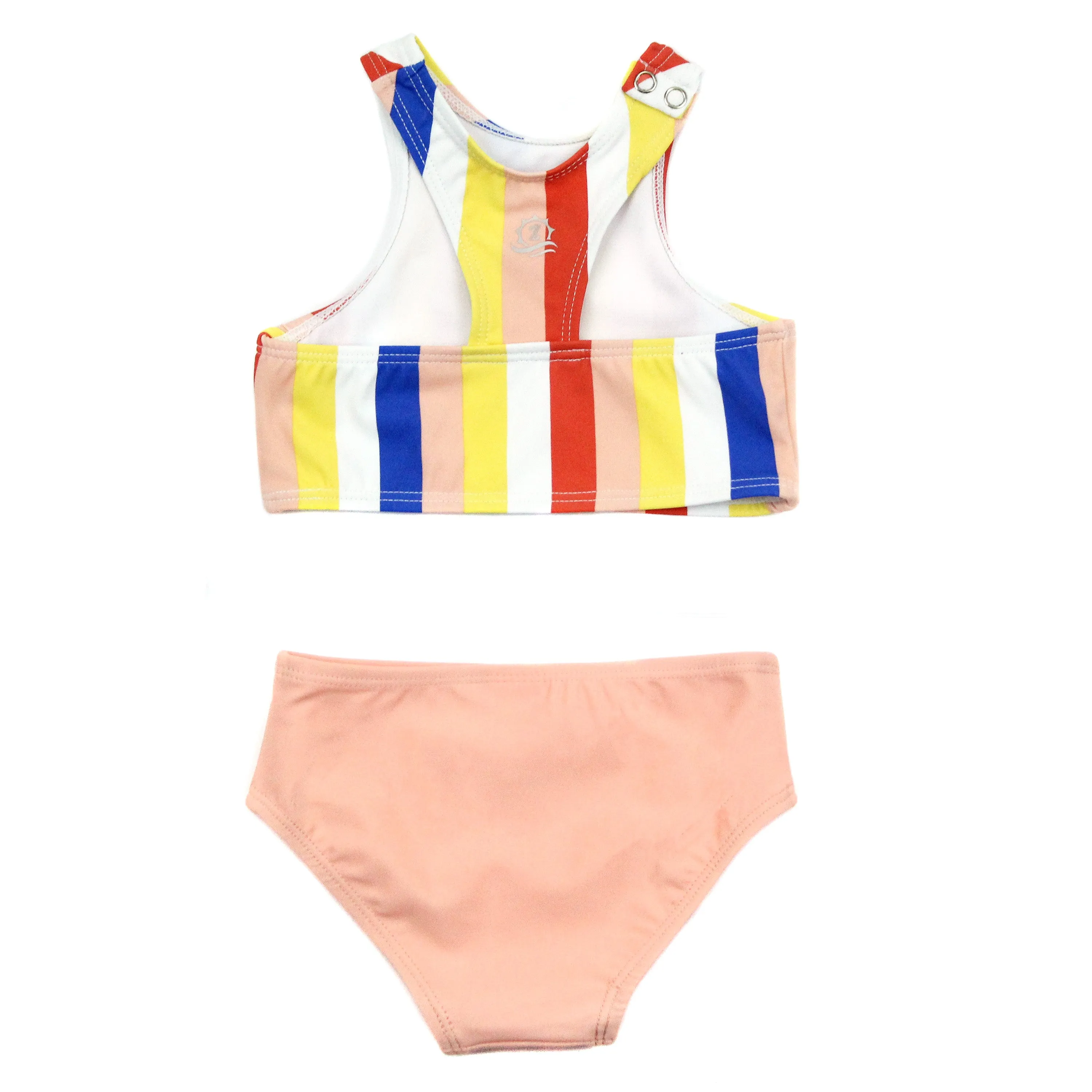 Girls Halter Top Bikini Set (2 Piece) | "Multi Stripe"