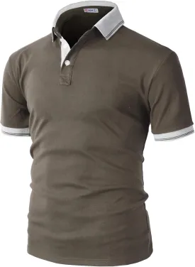 H2H Mens Casual Slim Fit Polo T-Shirts of Various Styles and Designed