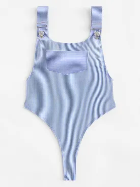 High Waist Striped Swimsuit