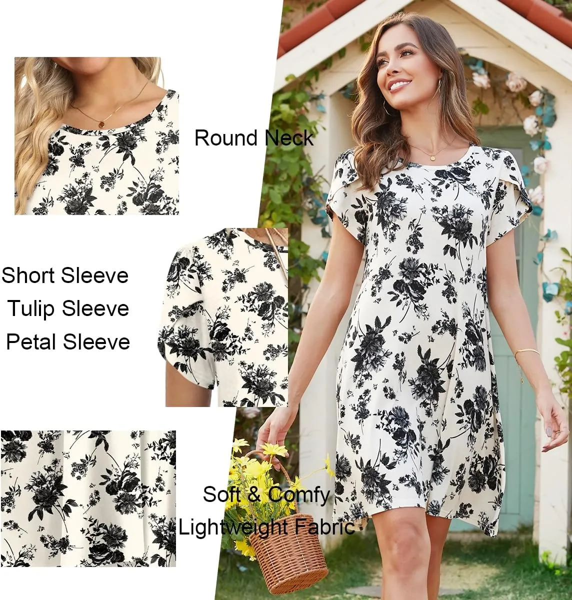 HOTGIFT Women's Summer Cover Ups Dress Loose Soft Cover Up for Swimwear Beach Sundress