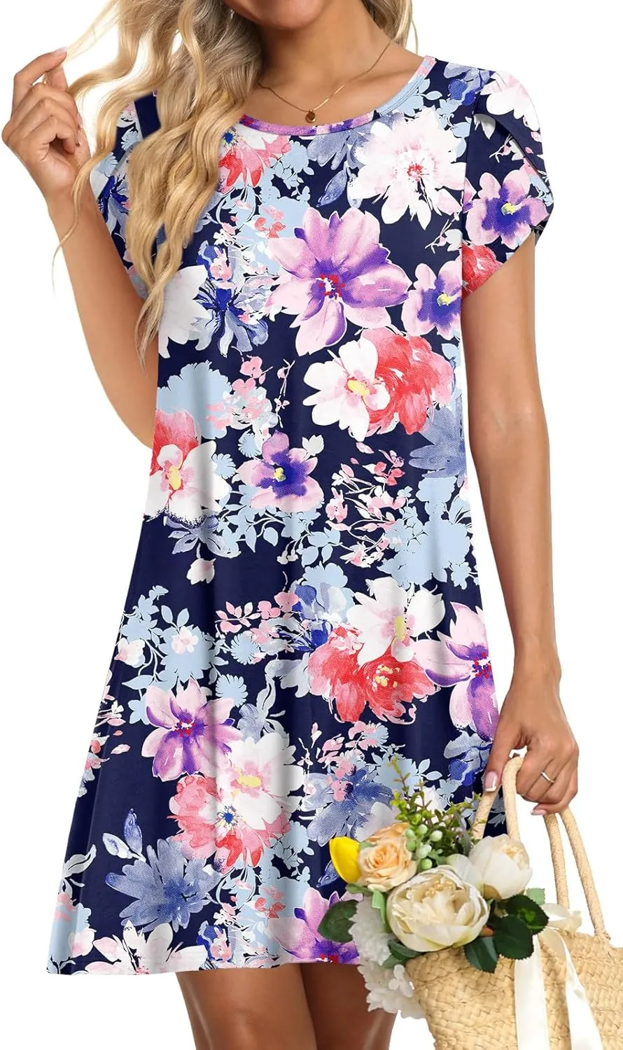 HOTGIFT Women's Summer Cover Ups Dress Loose Soft Cover Up for Swimwear Beach Sundress