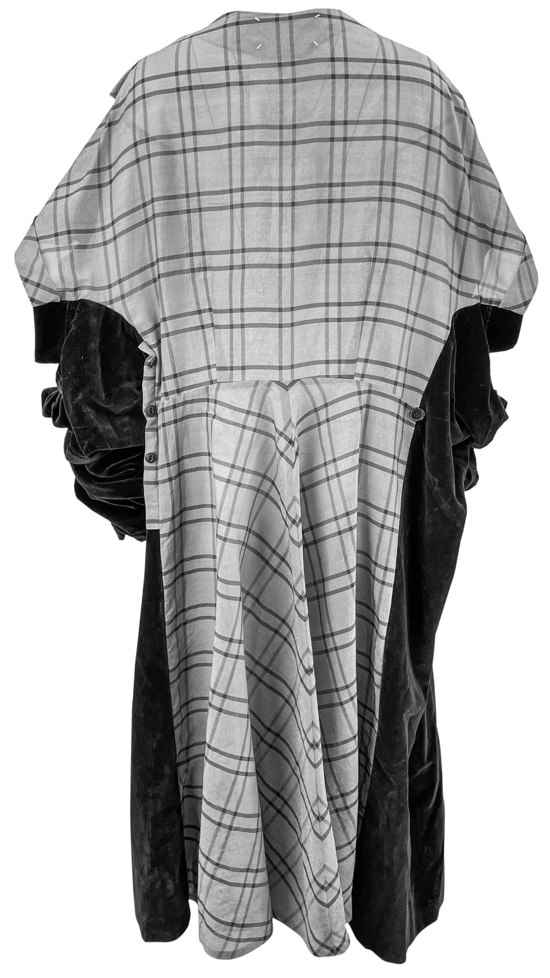 Maison Margiela Spliced Checked Midi Dress in Grey and Black