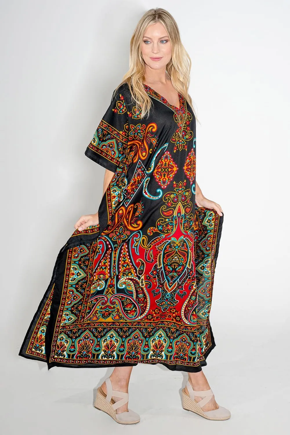 Miss Lavish London Kaftan Dresses for Women Beach Coverups Plus Size African & Dubai Kaftans Ideal for Loungewear & Swimwear