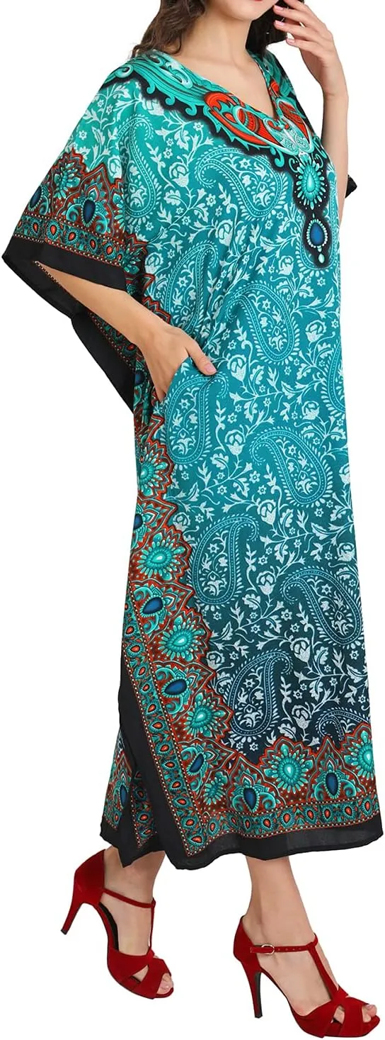 Miss Lavish London Kaftan Dresses for Women Beach Coverups Plus Size African & Dubai Kaftans Ideal for Loungewear & Swimwear