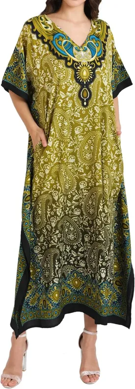 Miss Lavish London Kaftan Dresses for Women Beach Coverups Plus Size African & Dubai Kaftans Ideal for Loungewear & Swimwear