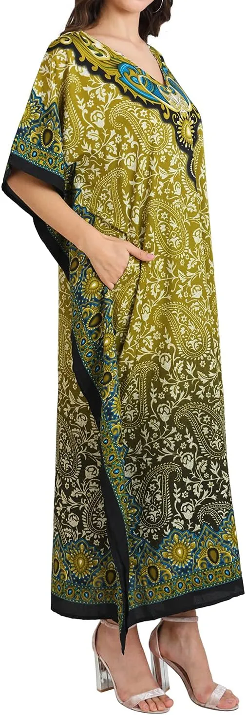 Miss Lavish London Kaftan Dresses for Women Beach Coverups Plus Size African & Dubai Kaftans Ideal for Loungewear & Swimwear