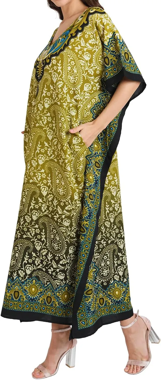 Miss Lavish London Kaftan Dresses for Women Beach Coverups Plus Size African & Dubai Kaftans Ideal for Loungewear & Swimwear