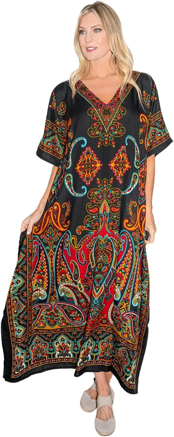 Miss Lavish London Kaftan Dresses for Women Beach Coverups Plus Size African & Dubai Kaftans Ideal for Loungewear & Swimwear