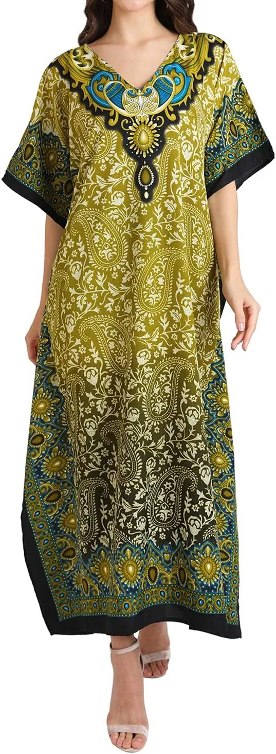 Miss Lavish London Kaftan Dresses for Women Beach Coverups Plus Size African & Dubai Kaftans Ideal for Loungewear & Swimwear