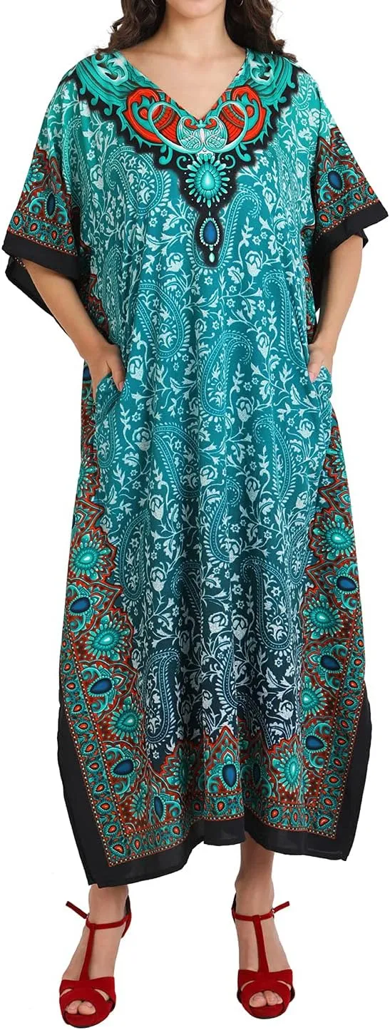Miss Lavish London Kaftan Dresses for Women Beach Coverups Plus Size African & Dubai Kaftans Ideal for Loungewear & Swimwear