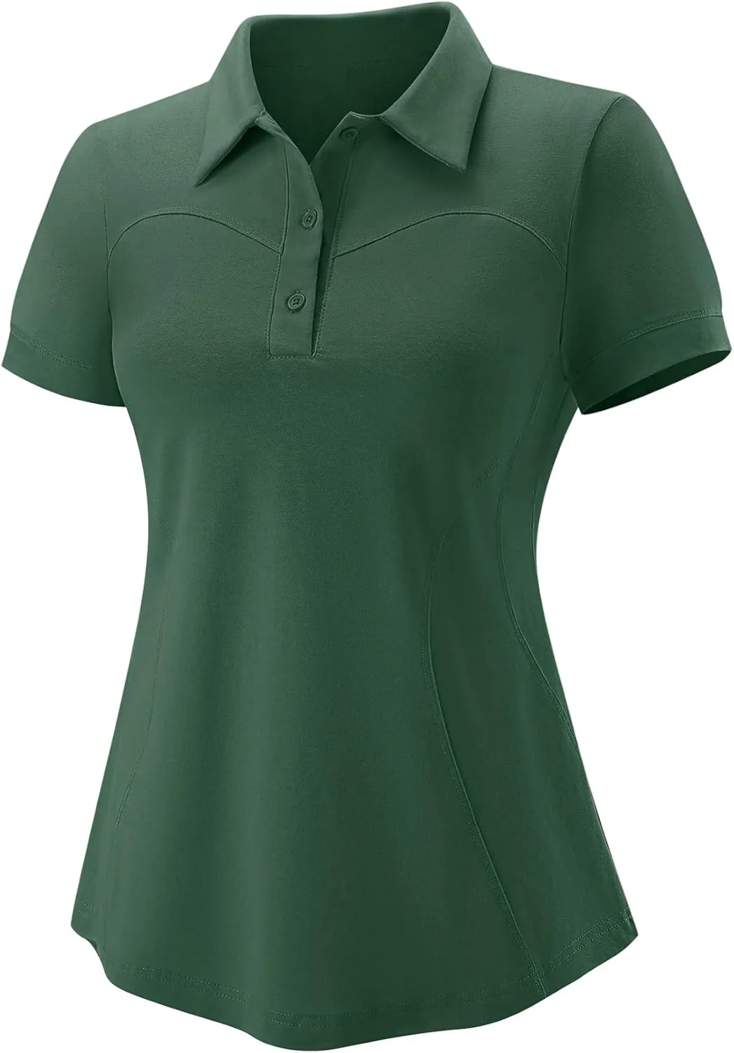 TFSDOD Womens Golf Polo Shirts Collared Short Sleeve T Shirt Lightweight Moisture Wicking Polo Casual 3 Buttons Outfits