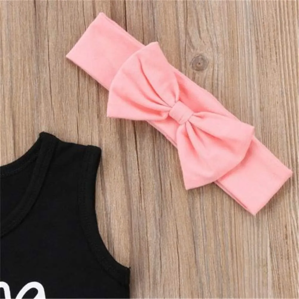 Toddler Baby Girl Boy Fringe Outfits Tank Top Tassel Shorts  Headband Summer Clothes Set