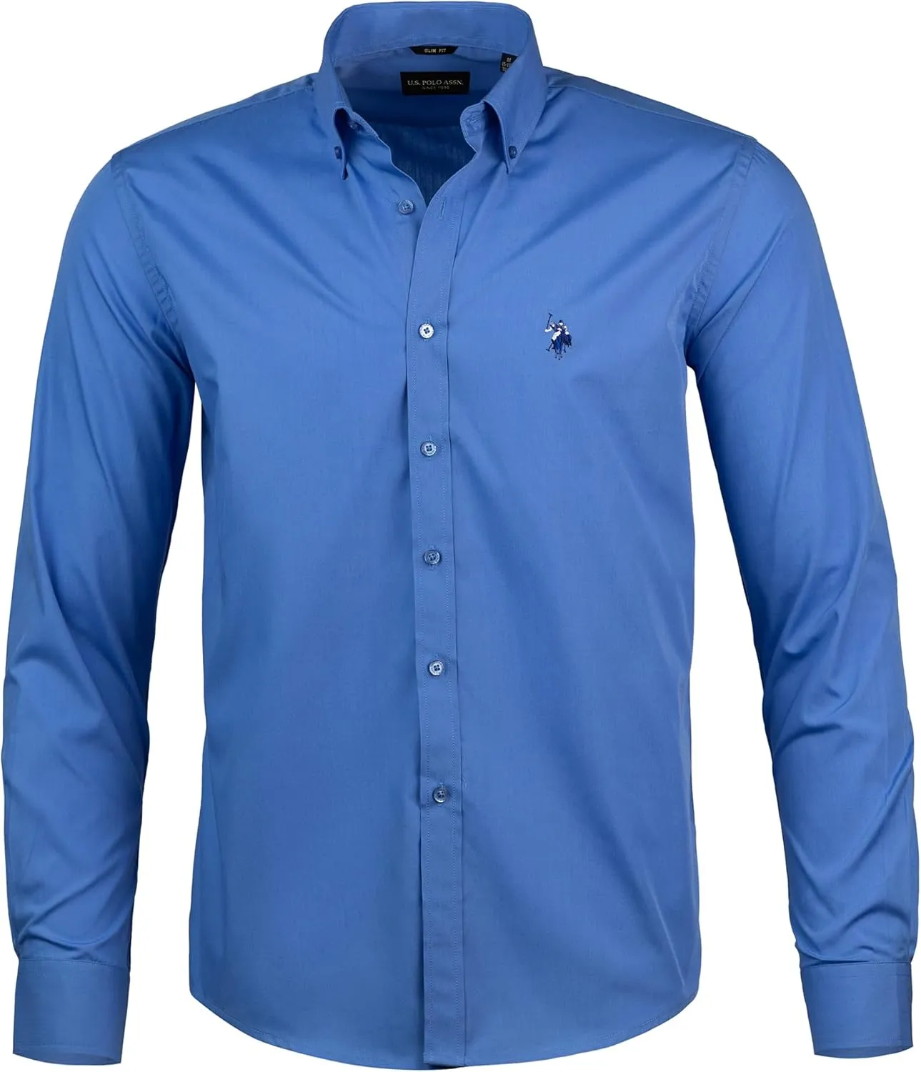 U.S. Polo Assn. Regular Fit Long Sleeve Button Down Dress Shirts for Men Wrinkle Free Long Sleeve Shirt Mens Formal Stretch