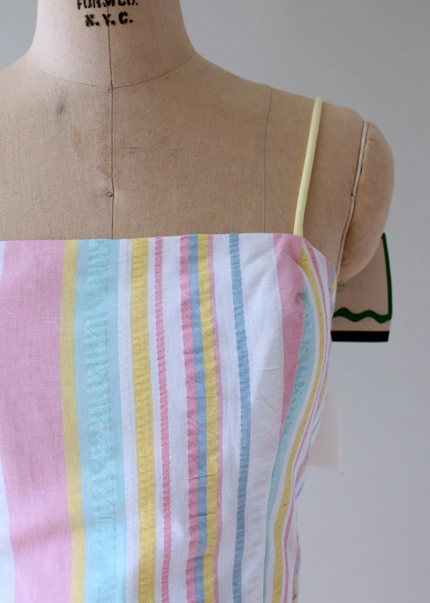 Vintage 1970s Sea Waves Pastel Striped Playsuit
