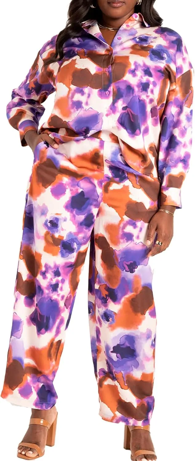 Woman Within Plus Size Perfect Printed Short-Sleeve Polo Shirt