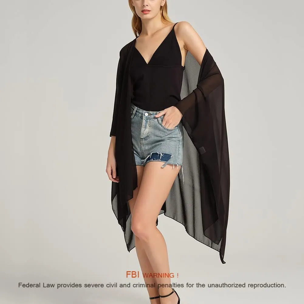 Women's Bohemian Floral Chiffon Beach Cover up Swimsuit Kimono Summer Swimwear Cardigans