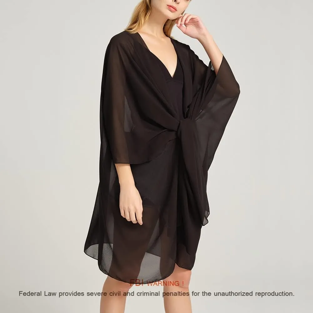 Women's Bohemian Floral Chiffon Beach Cover up Swimsuit Kimono Summer Swimwear Cardigans
