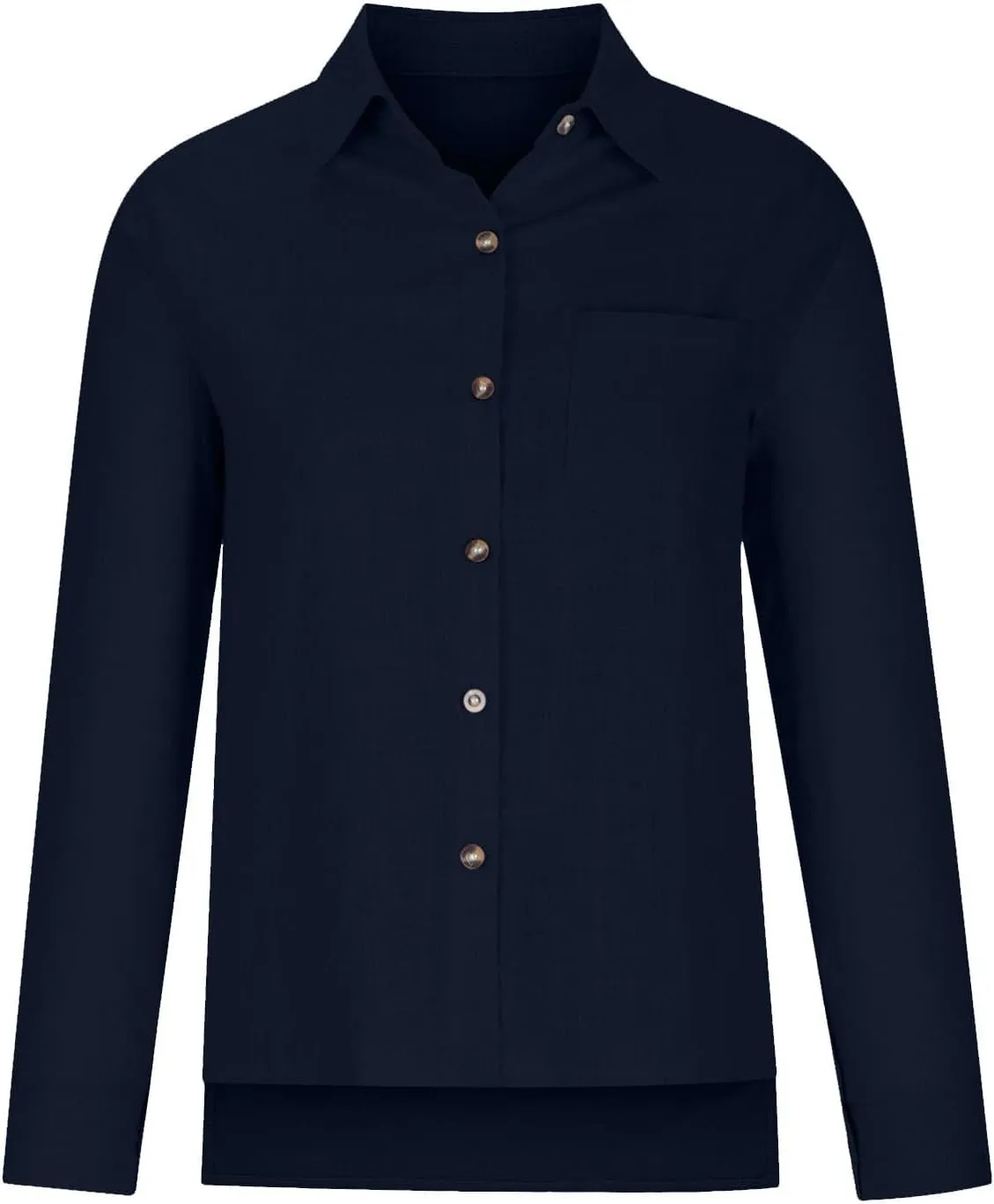 Women's Linen Shirt 2024 Fall Casual Loose Long Sleeve V Neck Blouses Cotton Linen Going Out Vintage Long Sleeve